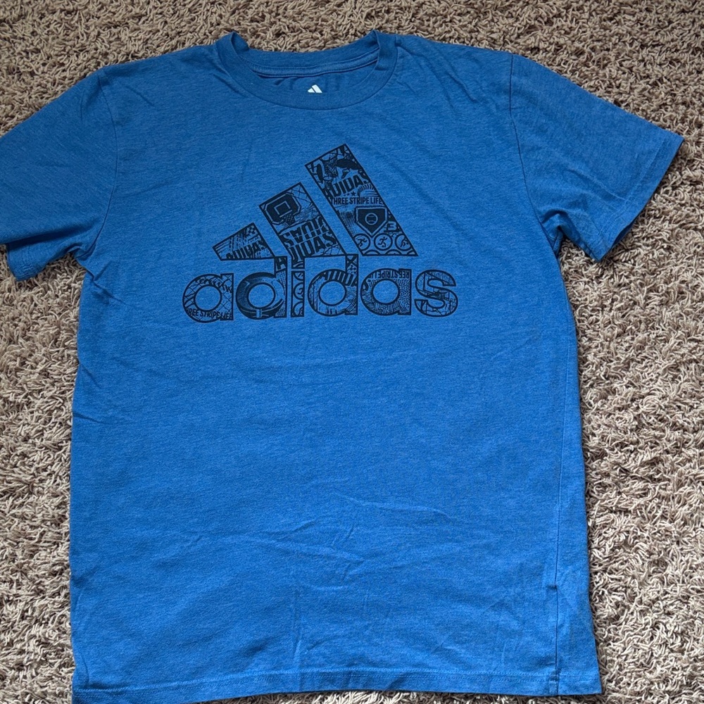 Adidas Boy’s Blue Logo Tee
